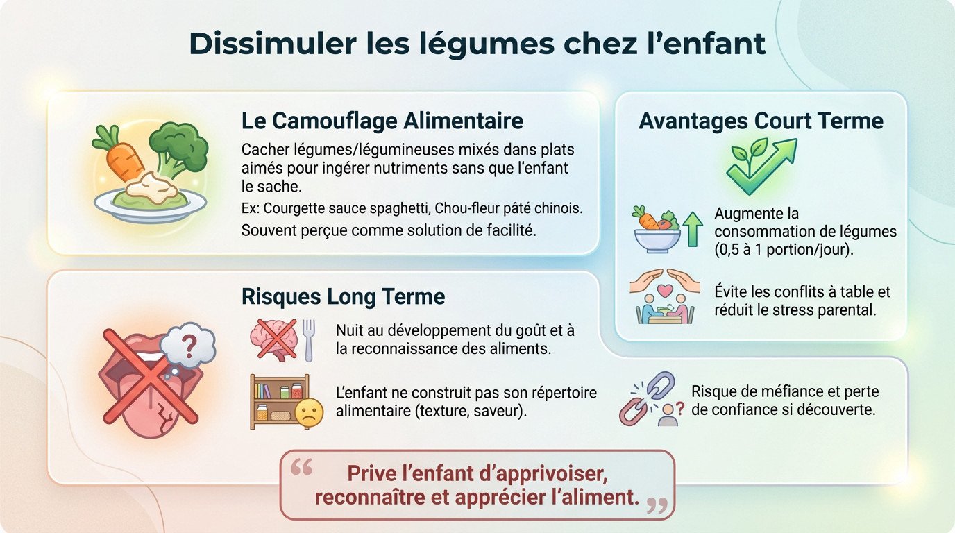Enfant mangeant des légumes dissimulés dans un plat de pâtes