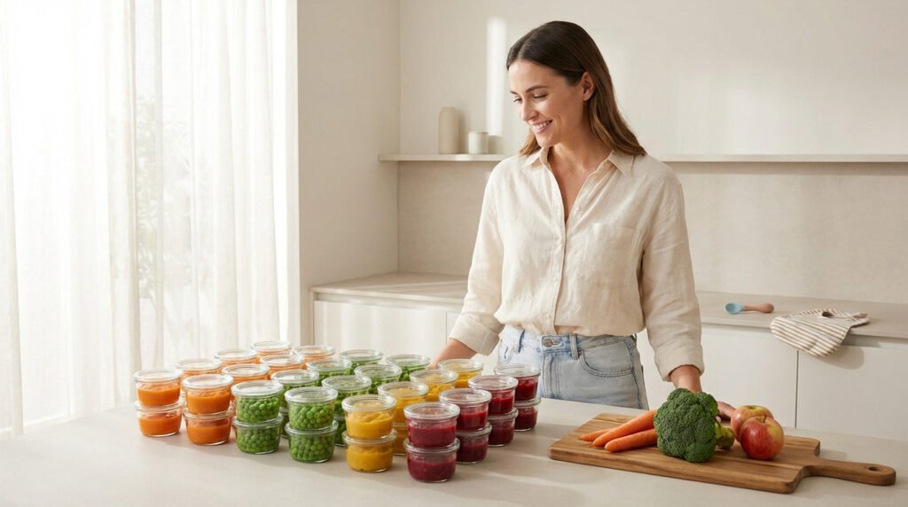 homemade baby food efficiency 3 Batch cooking bébé - 10 repas en 2h | Guide pratique