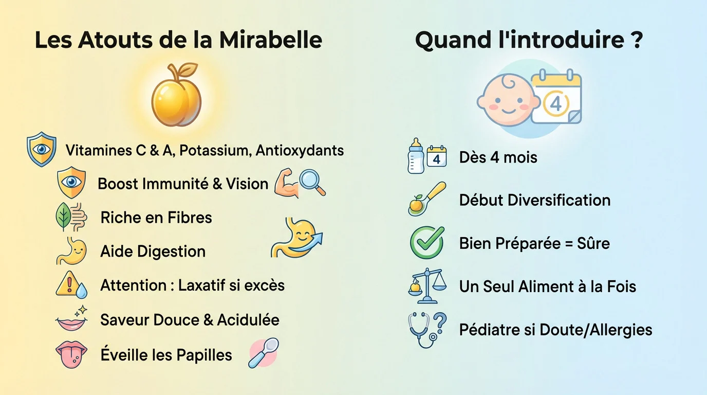 mirabelle atouts et introduction pour bebe Bol de compote de mirabelles fraîches préparé pour la diversification alimentaire d'un bébé