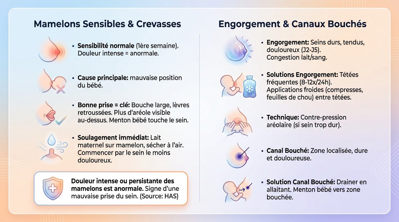 Maman allaitant son bébé en position confortable pour éviter les douleurs aux mamelons