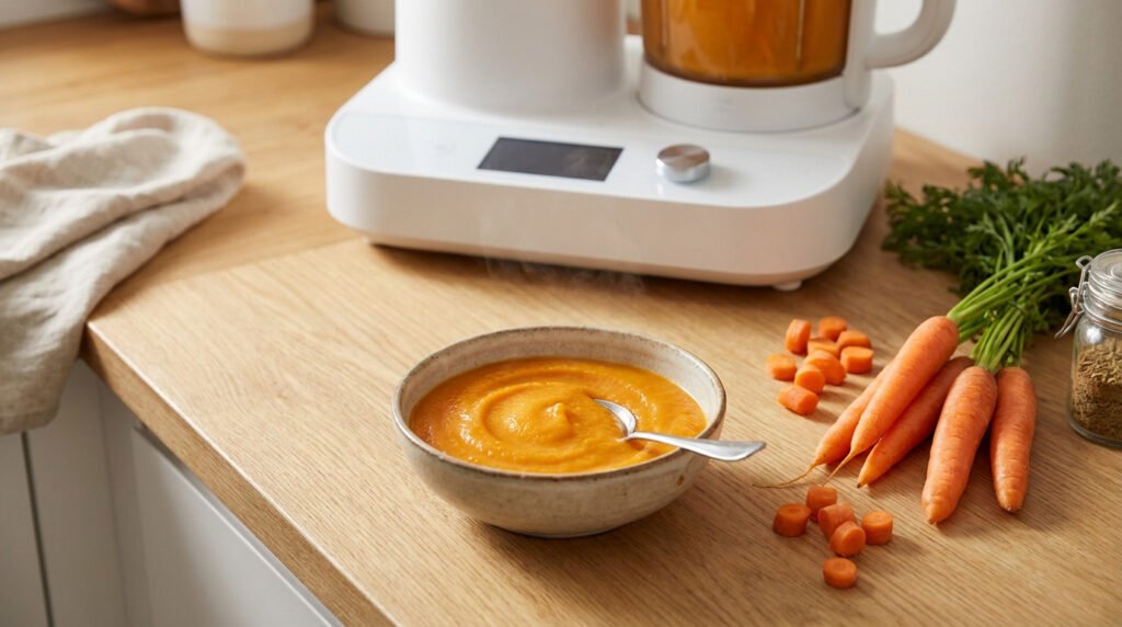 nourishing carrot puree fresh and healthy baby meal 3 Purée carotte bébé thermomix | Recette facile & avis