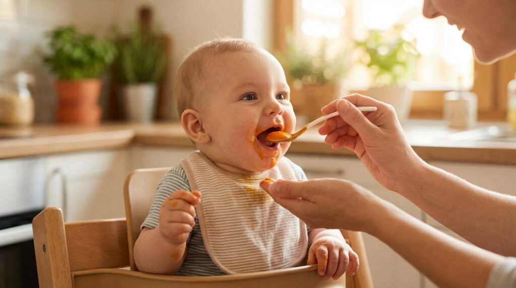 bebe gourmand premieres cuillerees 3 Diversification alimentaire bébé 6 mois | guide 2026