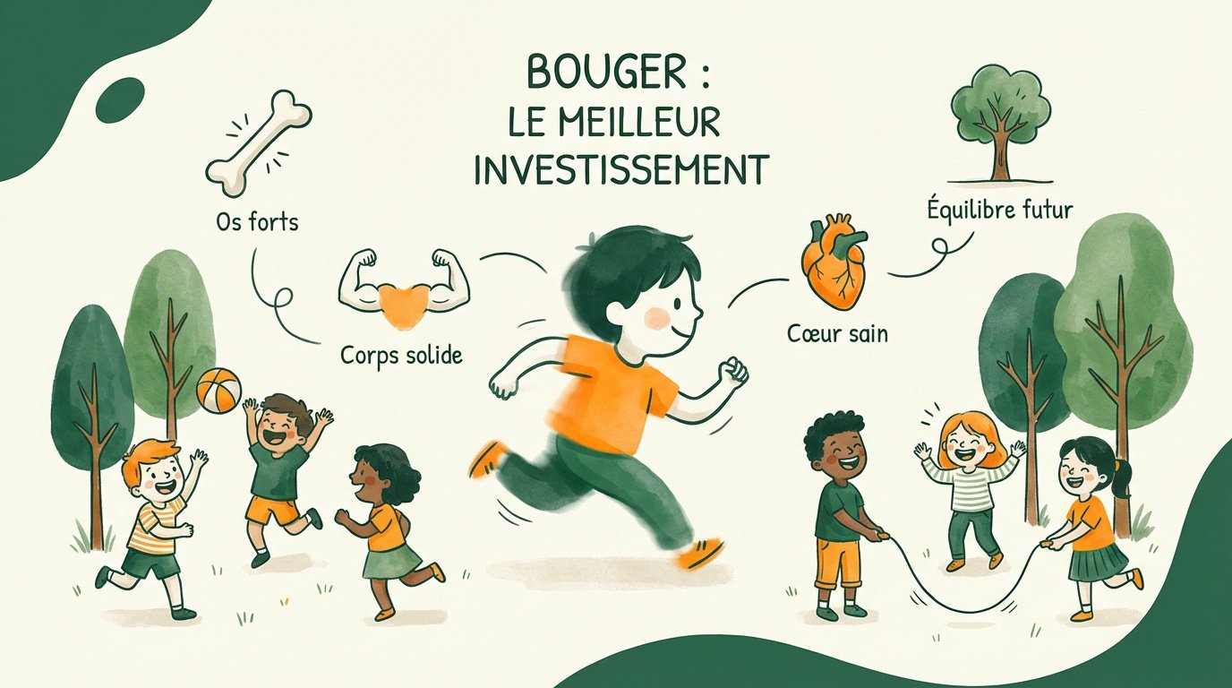 Enfants actifs courant et jouant en plein air pour leur santé