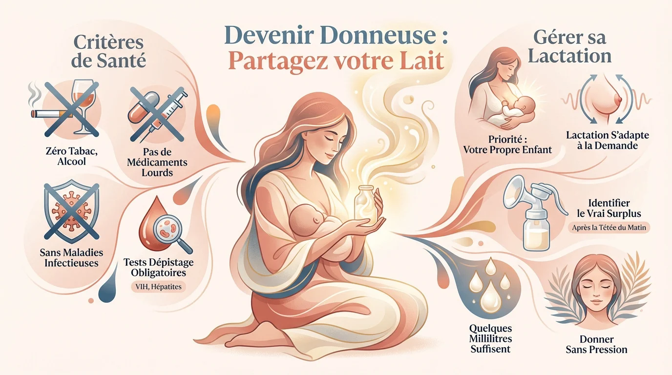 devenir donneuse partagez votre lait Mère préparant soigneusement son surplus de lait maternel pour un don au lactarium