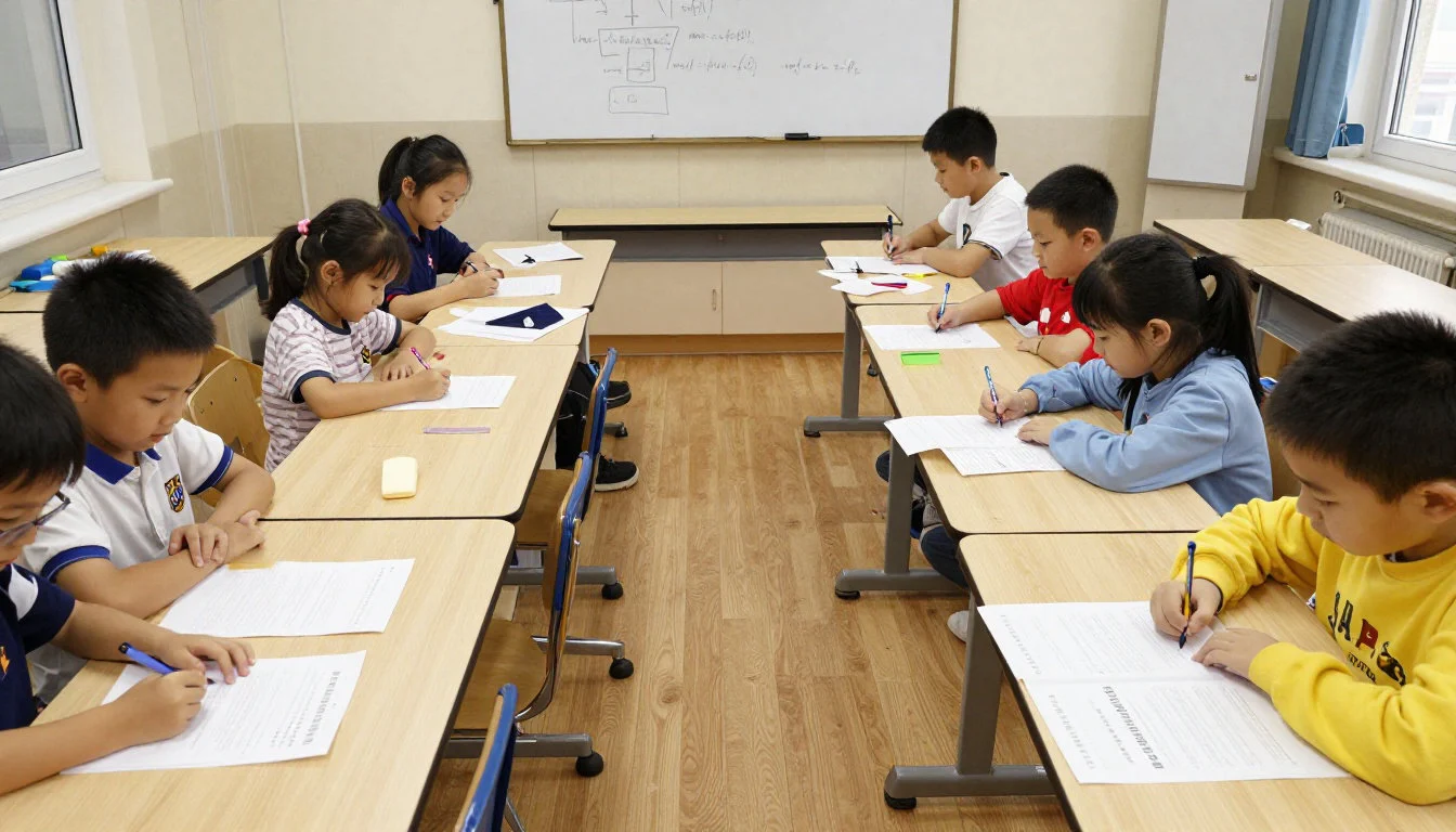 enfants en classe ecrivant sur des feuilles Diagnostic médical : structurer le parcours de soins