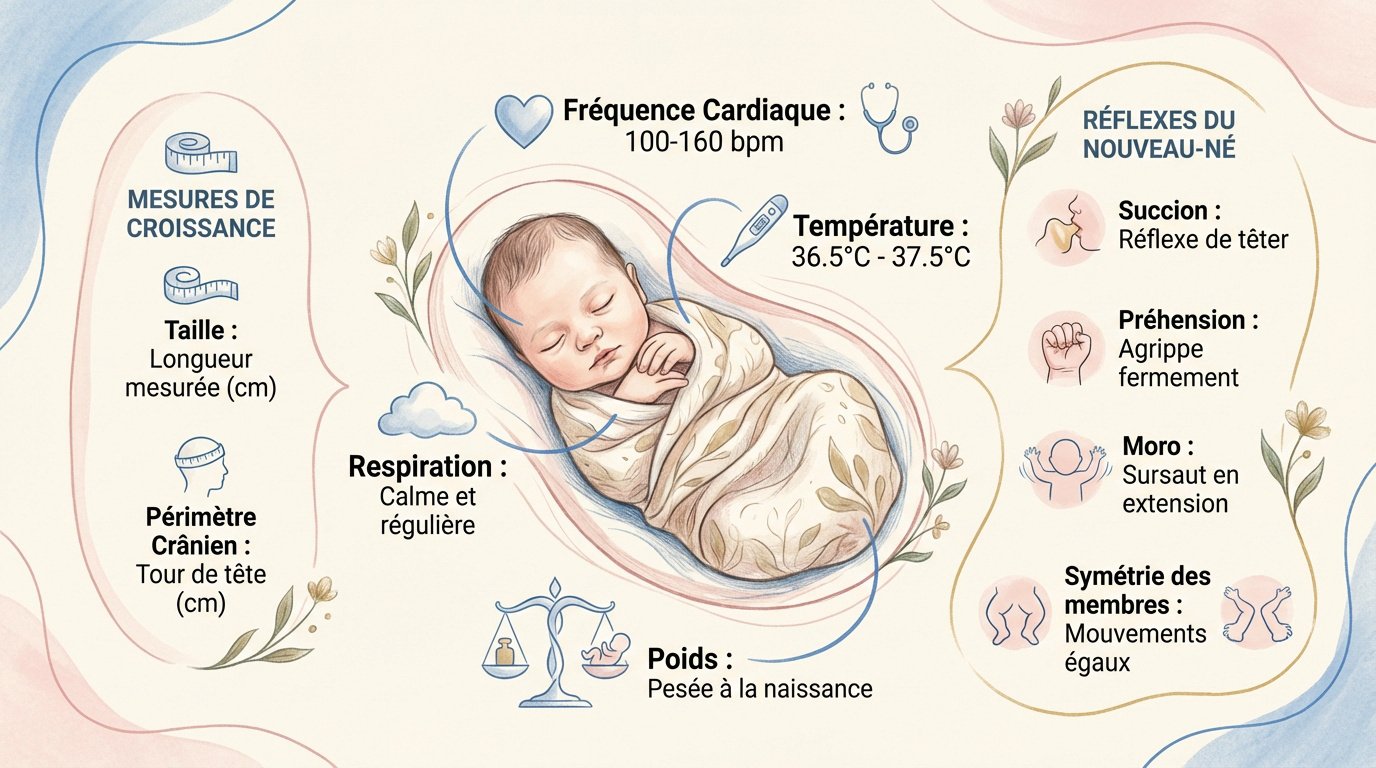 evaluation du nouveau ne 24h de soins Examen médical d'un nouveau-né durant les premières vingt-quatre heures de vie