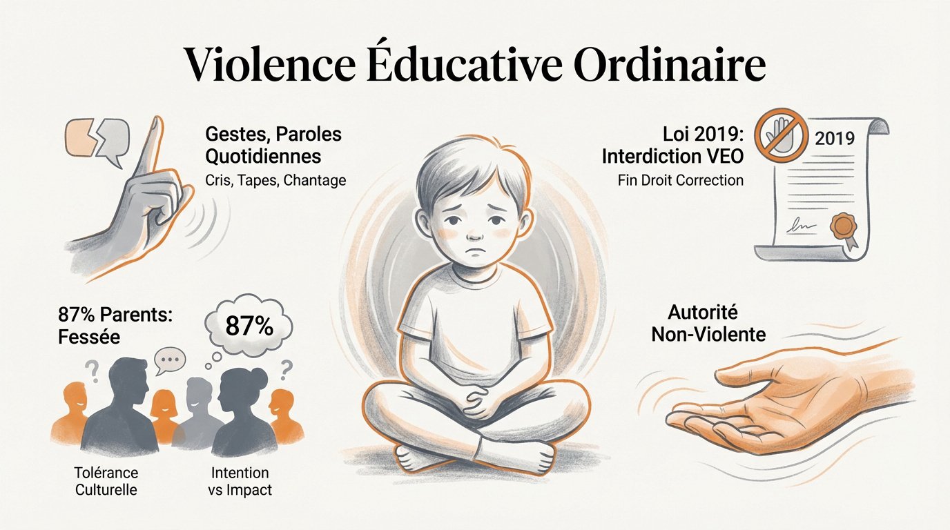 Infographie détaillant les formes de violences éducatives ordinaires physiques et verbales