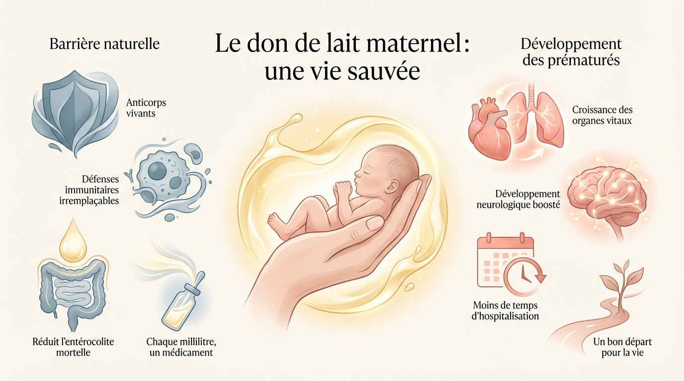 Don de lait maternel collecté par un lactarium pour les nouveau-nés