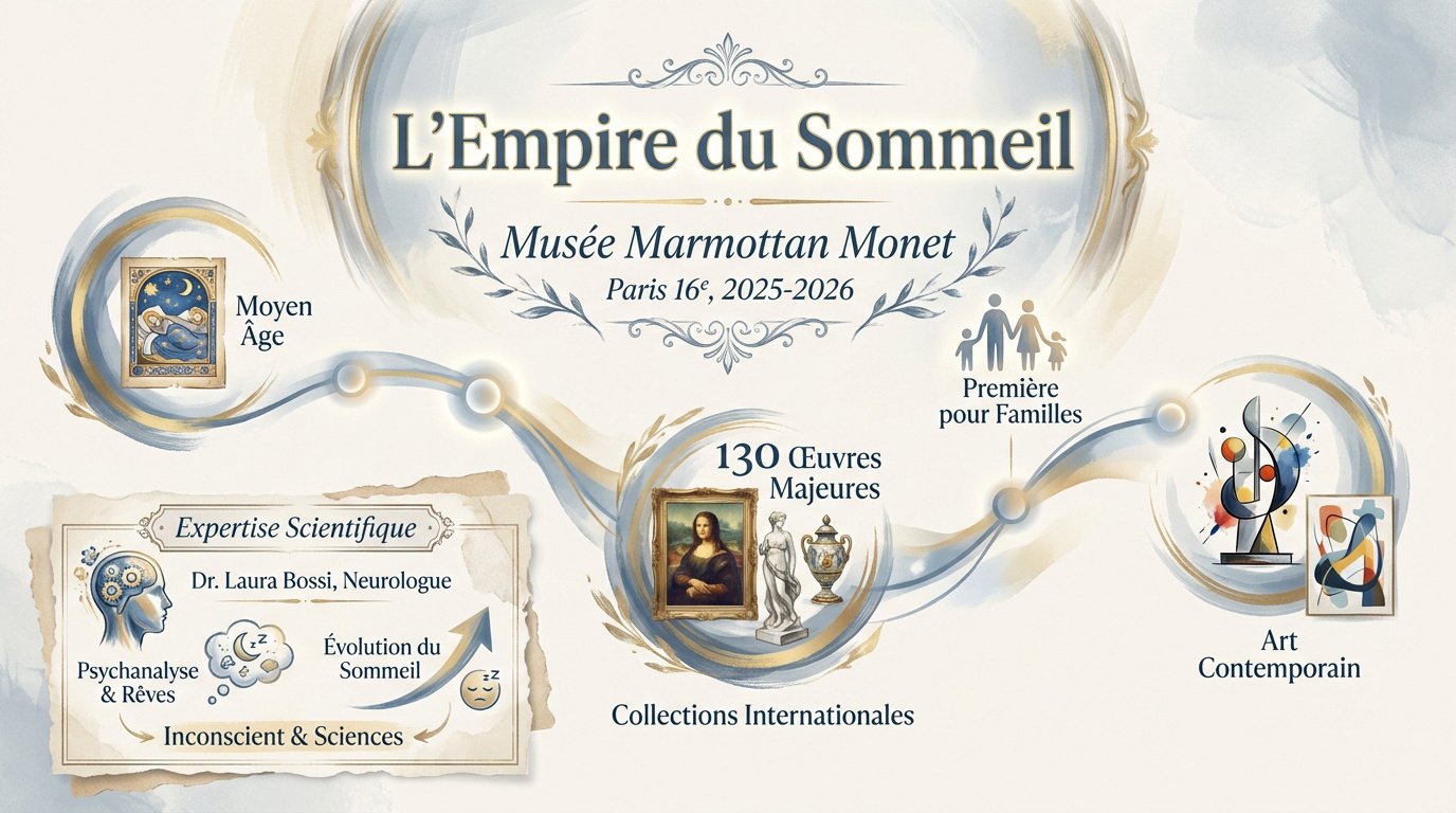 Infographie de l'exposition L'Empire du sommeil au musée Marmottan Monet