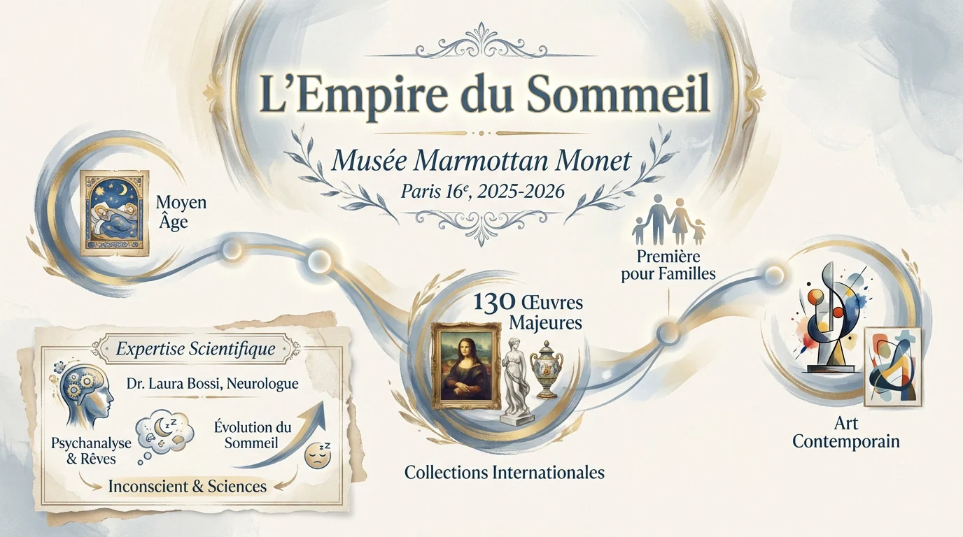 Infographie de l'exposition L'Empire du sommeil au musée Marmottan Monet