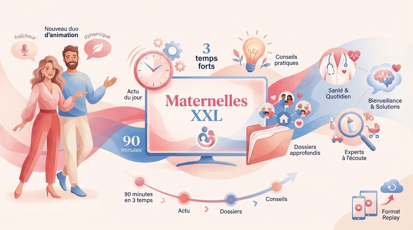 Plateau de l'émission Les Maternelles XXL avec Marie Portolano