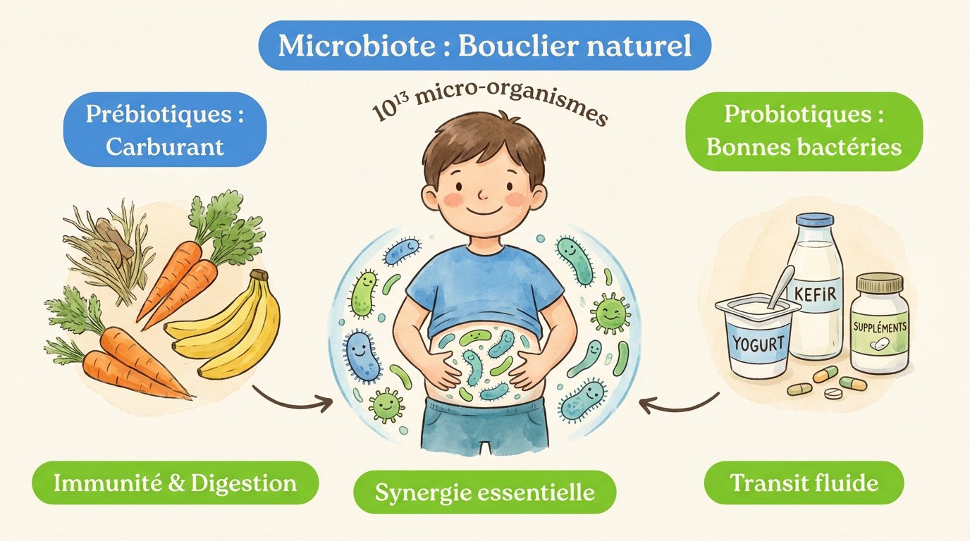 Représentation du microbiote intestinal protecteur chez le jeune enfant