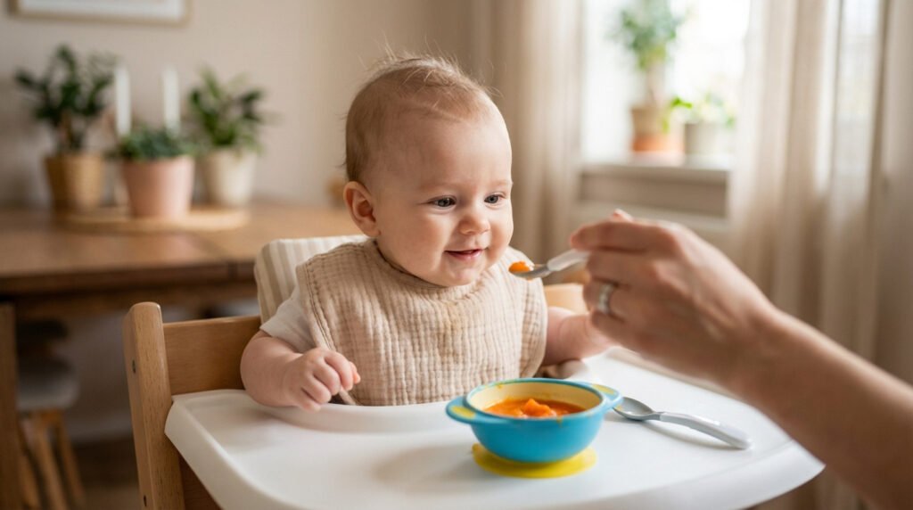 premiere degustation de puree pour bebe 3 Diversification alimentaire bébé 4 mois | menu 2026