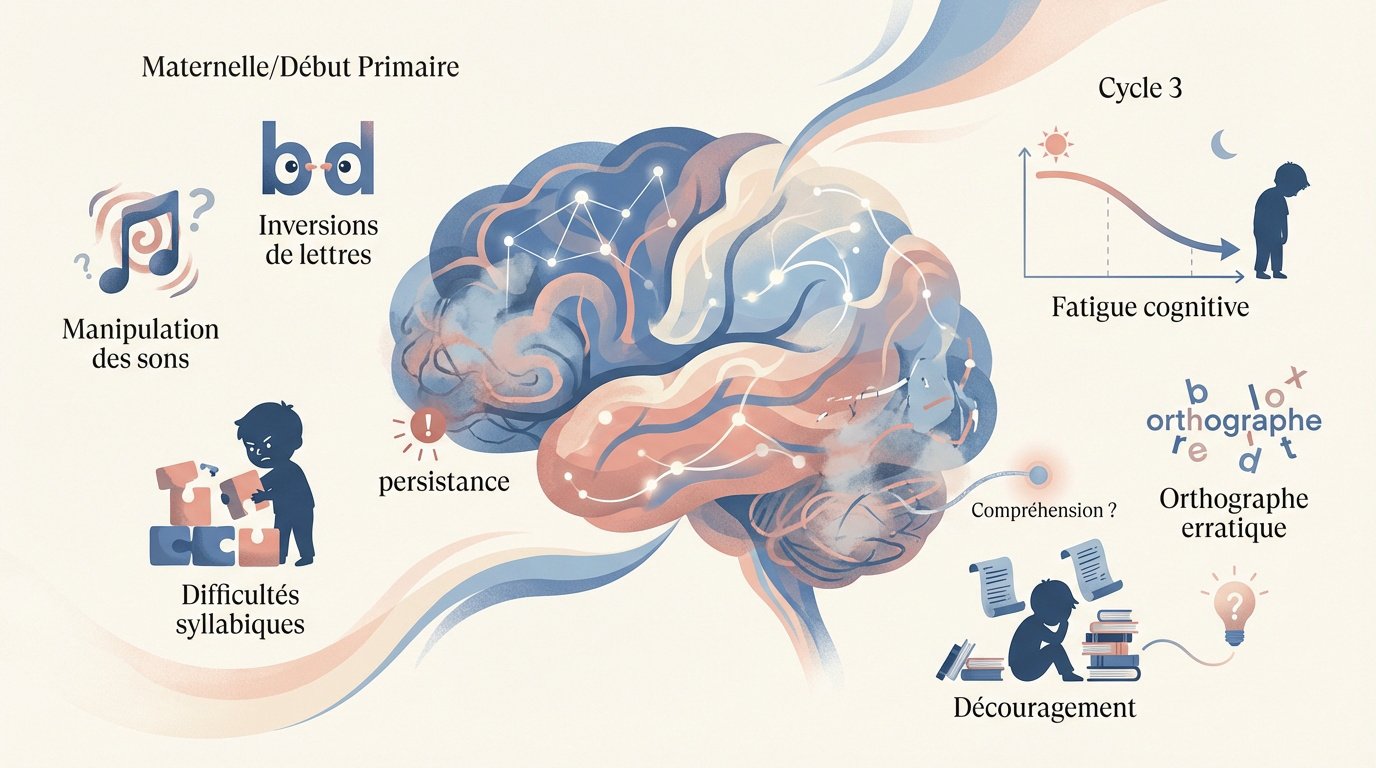 Enfant montrant des signes de fatigue et de difficulté face à ses devoirs scolaires
