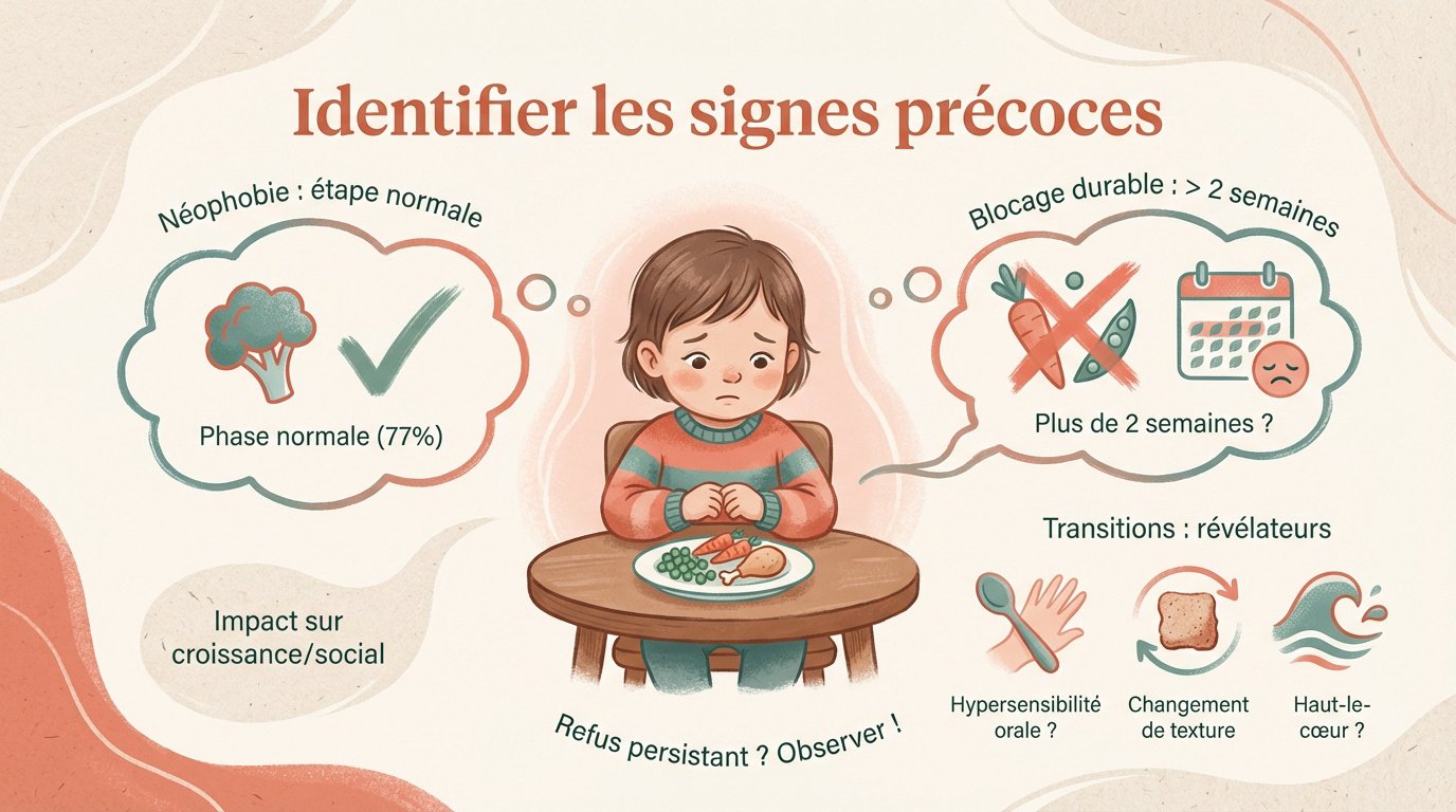 Enfant montrant des signes de refus alimentaire lors du repas