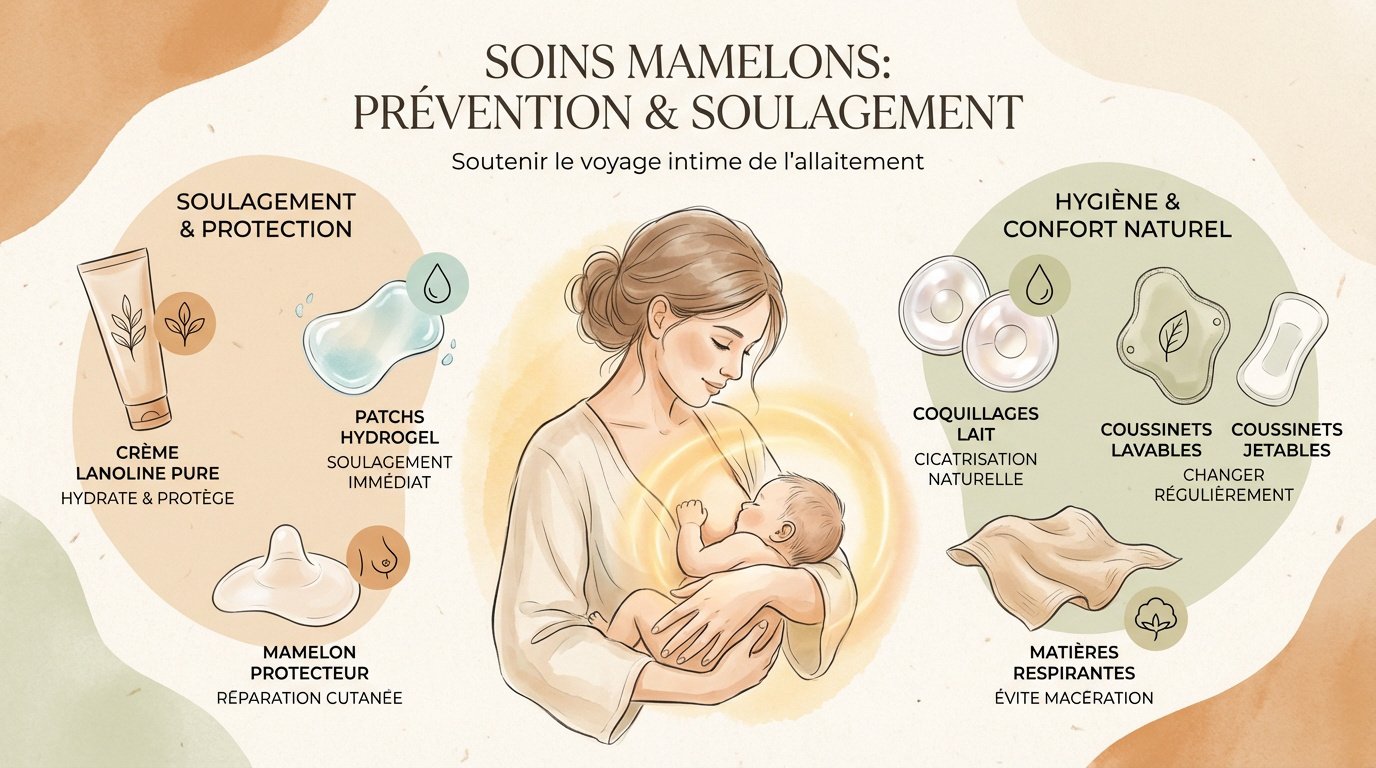 Soins et protection des mamelons pour l'allaitement
