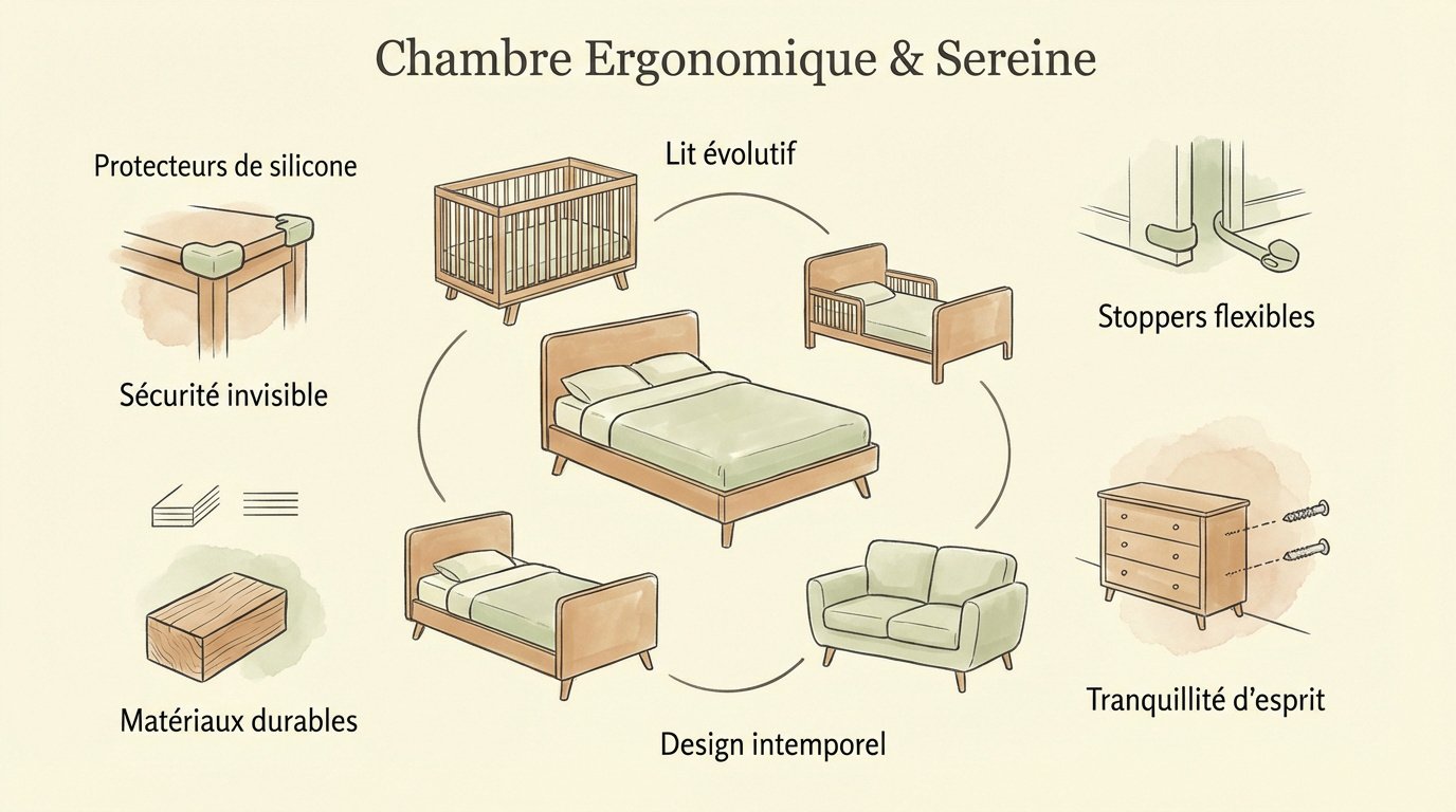 Aménagement d'une chambre d'enfant ergonomique avec lit en bois massif