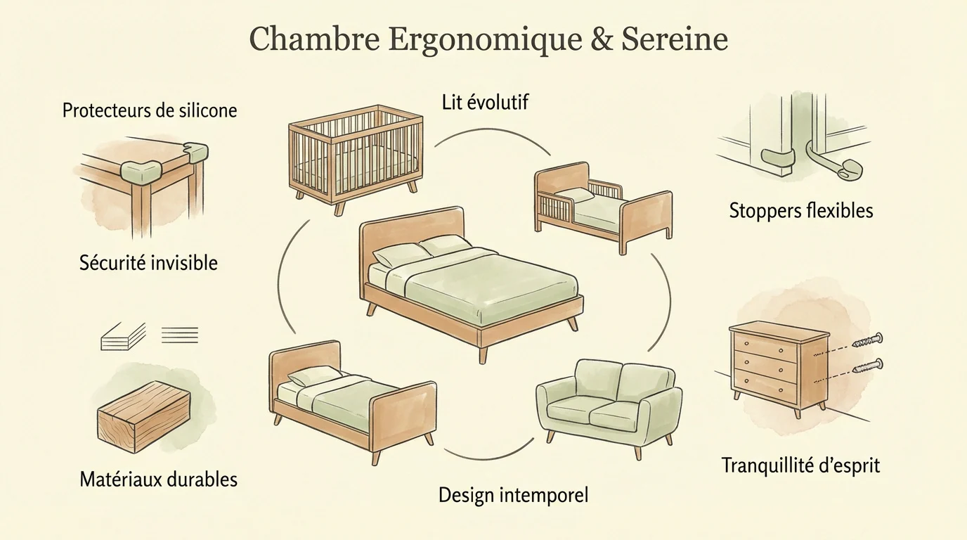 chambre ergonomique and sereine Aménagement d'une chambre d'enfant ergonomique avec lit en bois massif
