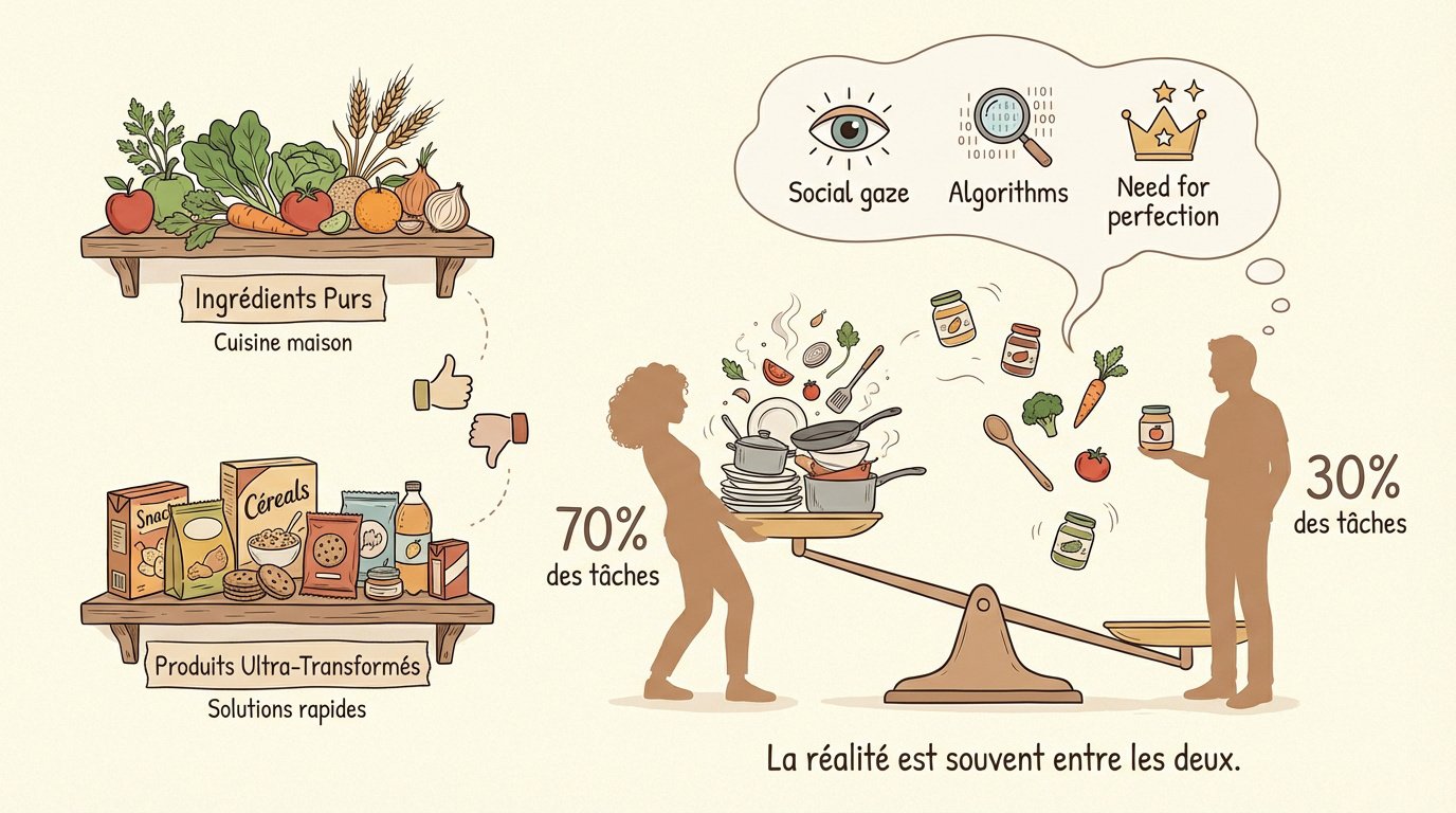 charge mentale desequilibre des taches menageres Illustration des inégalités dans la répartition des tâches ménagères et de la cuisine au sein du couple