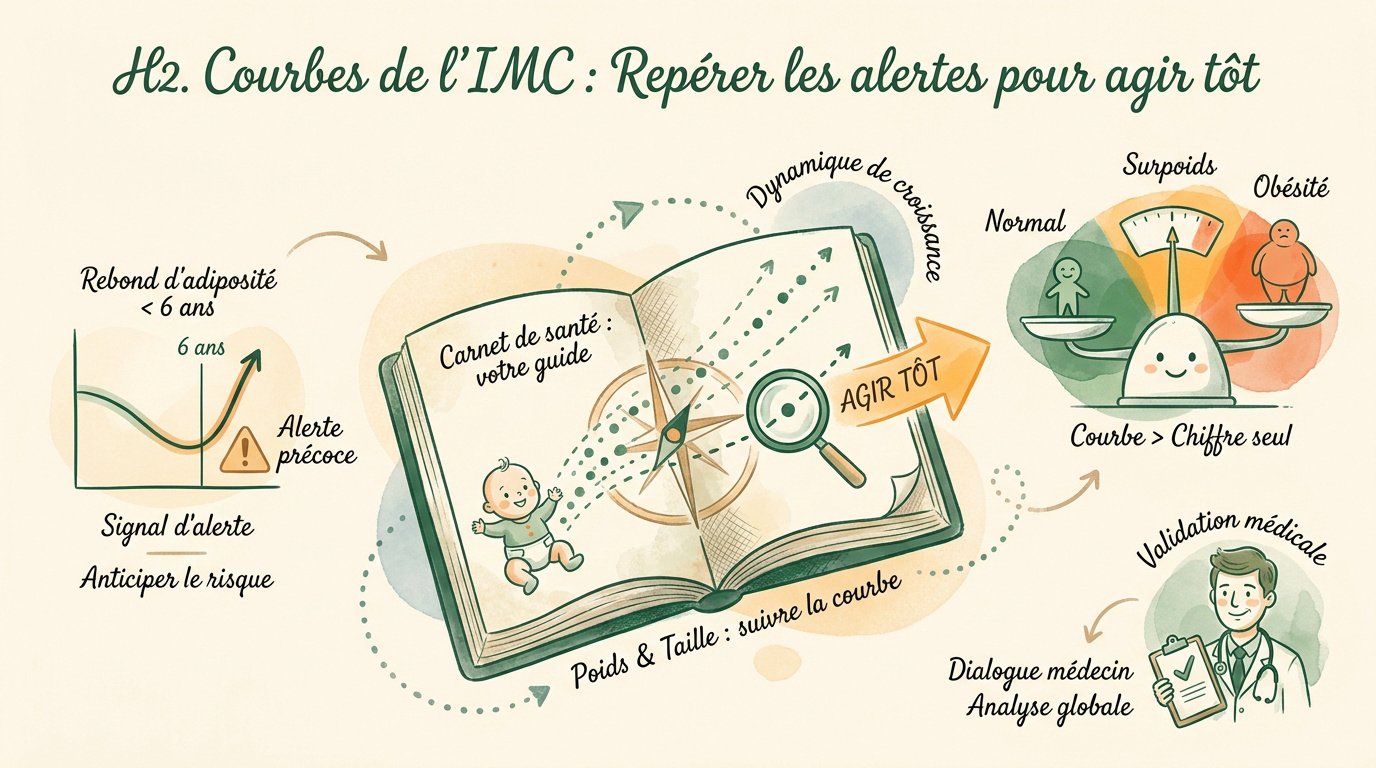 Suivi de la courbe de corpulence et de l'IMC dans le carnet de santé de l'enfant