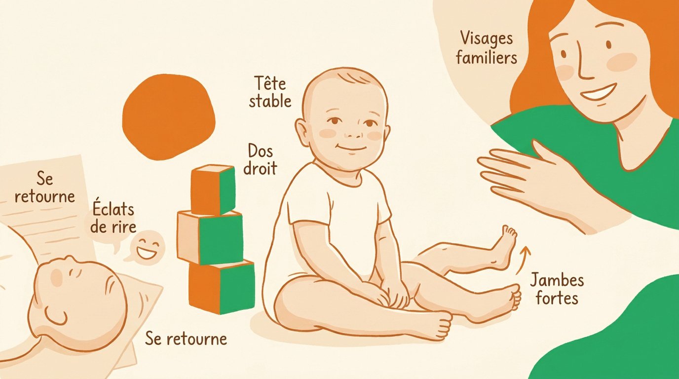 Développement moteur et alimentaire d'un bébé de 6 mois