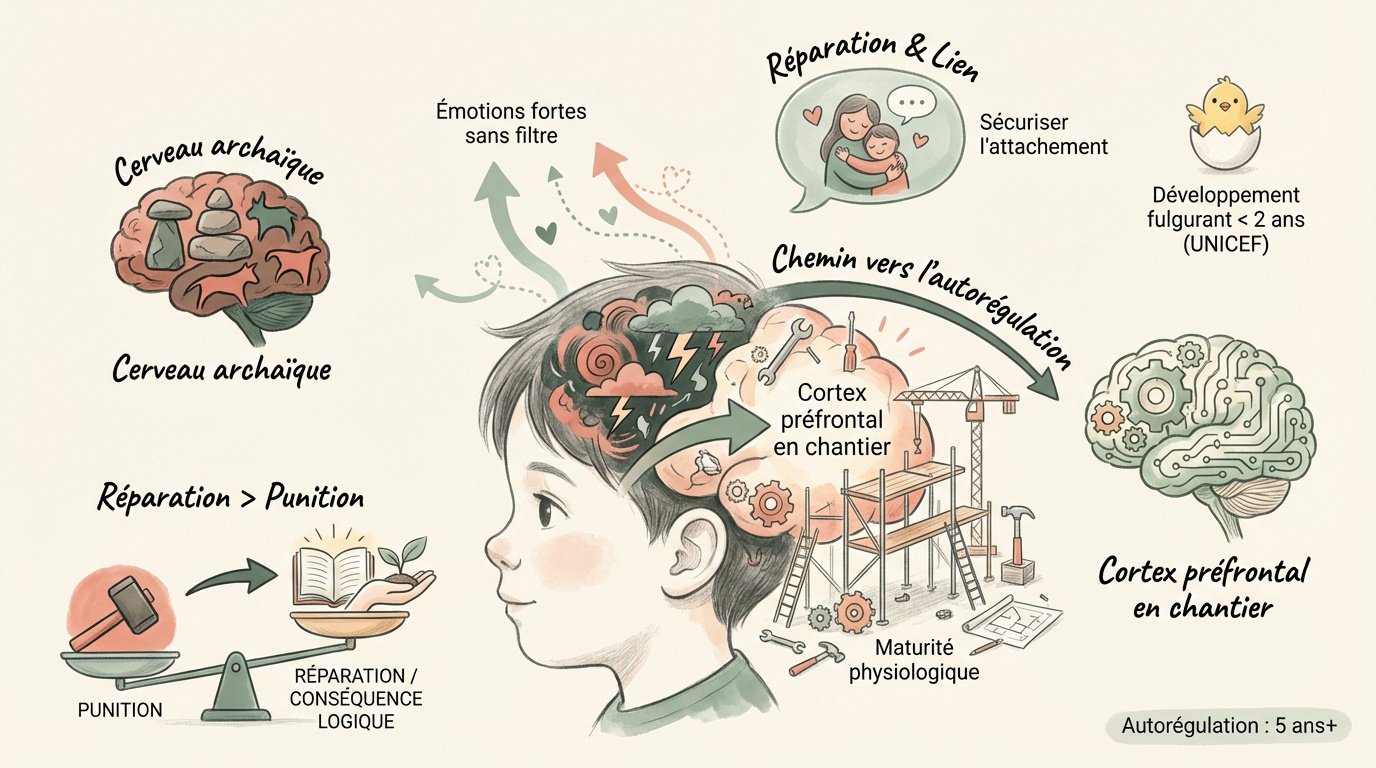 developpement du cerveau autoregulation Schéma du développement du cerveau et de l'autorégulation chez l'enfant