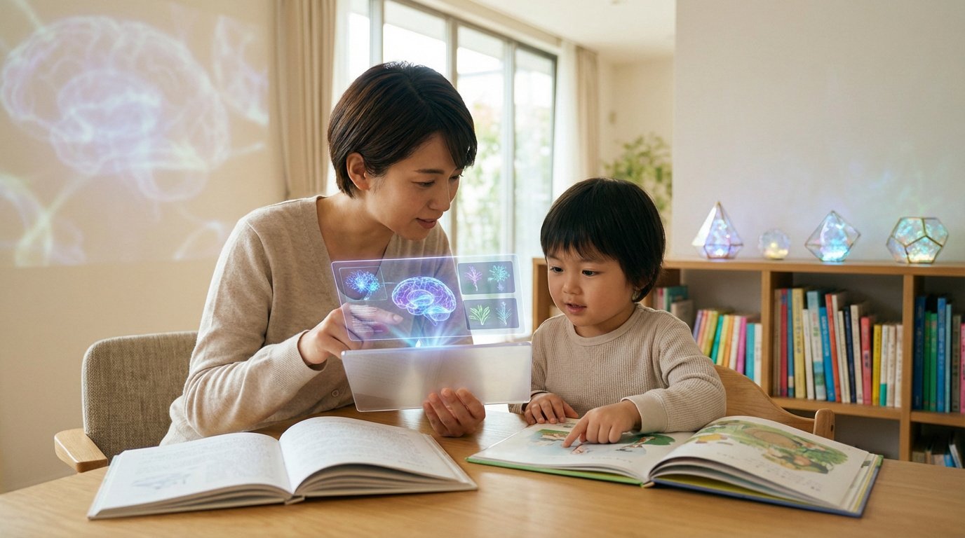 education futuriste mere et enfant apprennent 3 Éducation positive | Guide 2026 : cerveau et droits