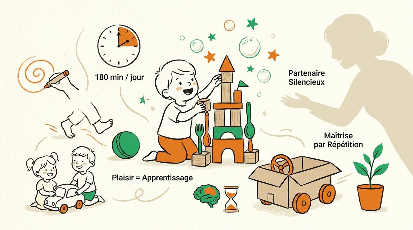 Enfant de 4 ans jouant avec des blocs de construction colorés pour développer sa motricité fine