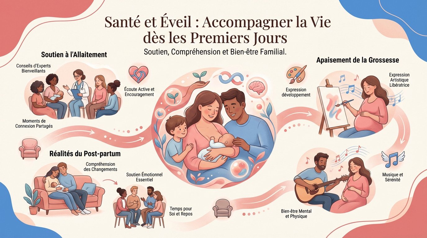 sante et eveil accompagner la vie des les premiers jours Mère allaitant son nouveau-né avec sérénité