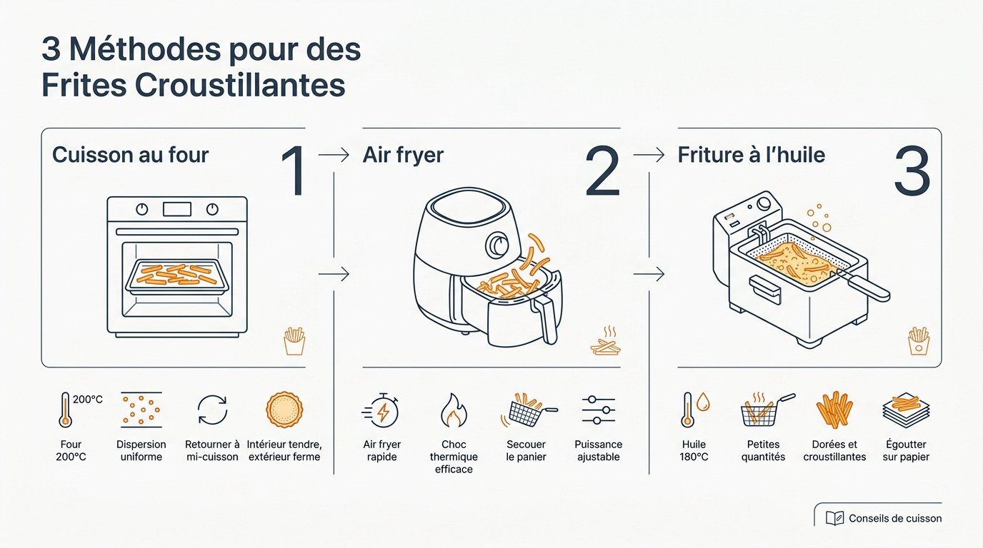Trois méthodes de cuisson pour des frites de patate douce croustillantes