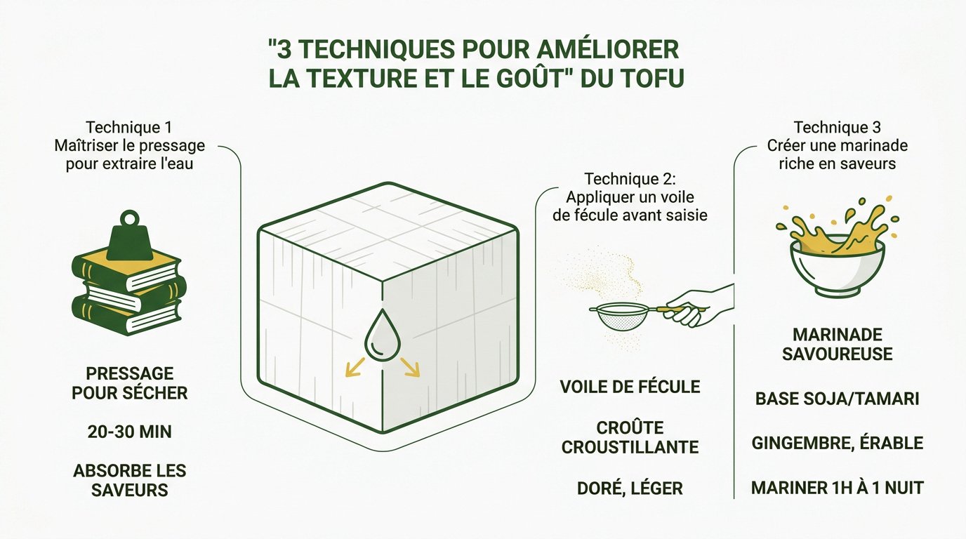 Techniques de préparation du tofu pressé et enrobé de fécule