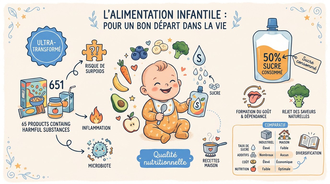 Comparaison entre produits industriels pour bébés et repas faits maison sains