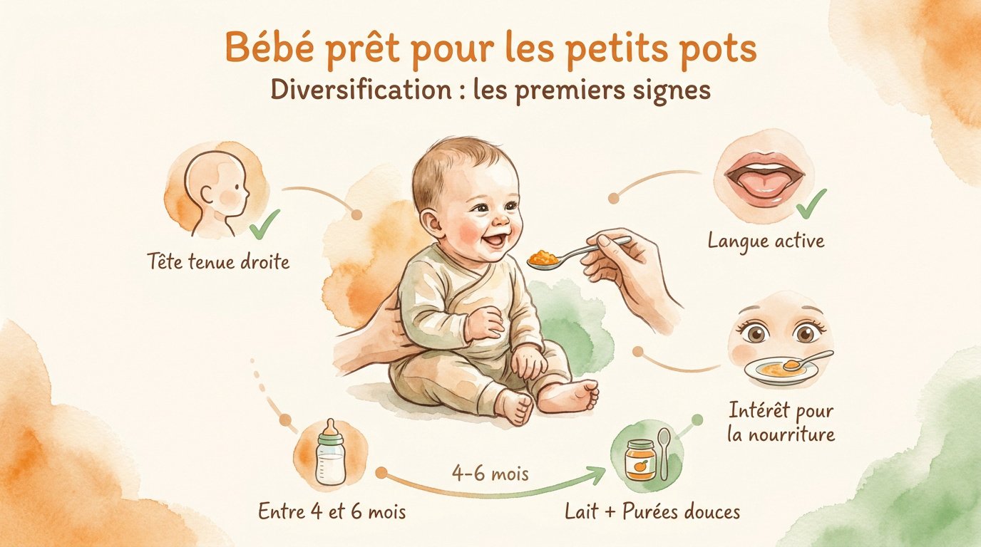 bebe pret pour les petits pots les premiers signes Bébé prêt pour ses premiers petits pots et signes de diversification