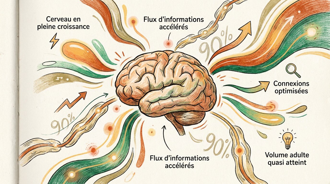 Schéma du développement cérébral et de la maturation neuronale chez l'enfant de six ans