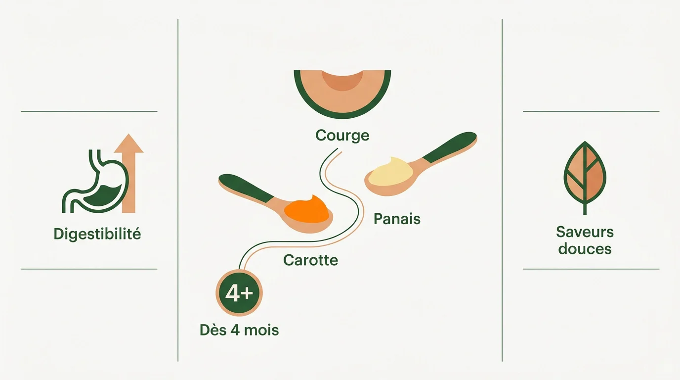 Légumes doux pour bébé
