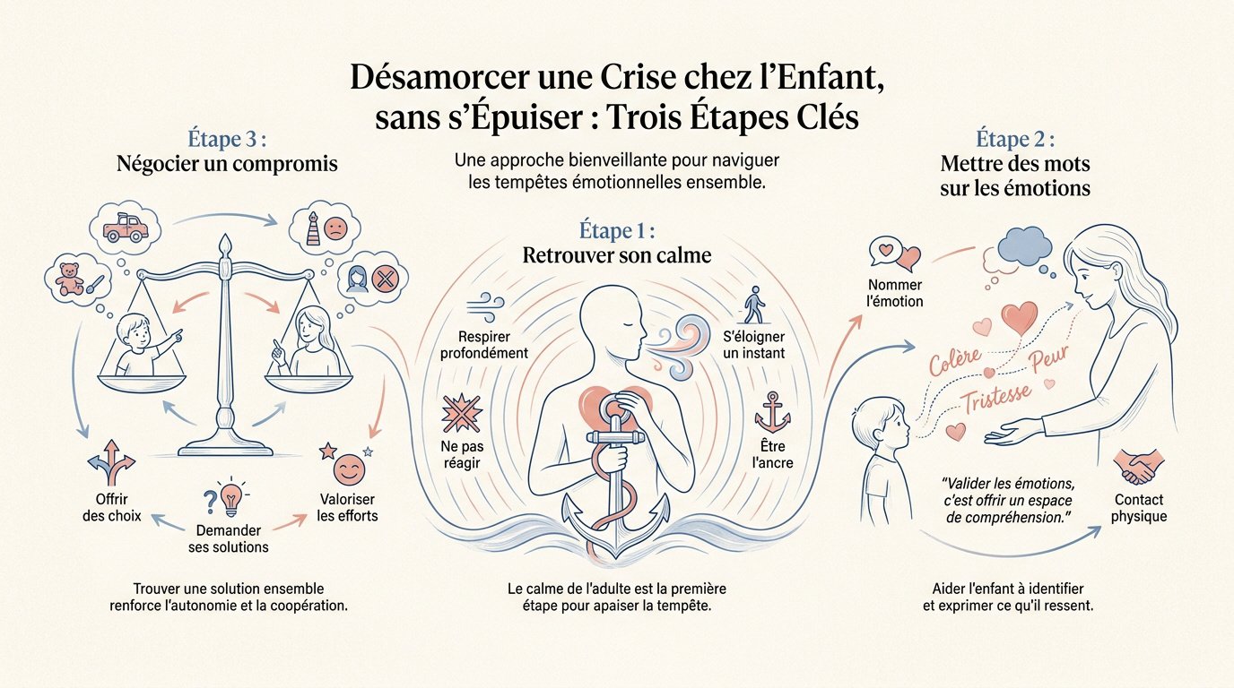 Père apaisant son enfant lors d'une crise de colère