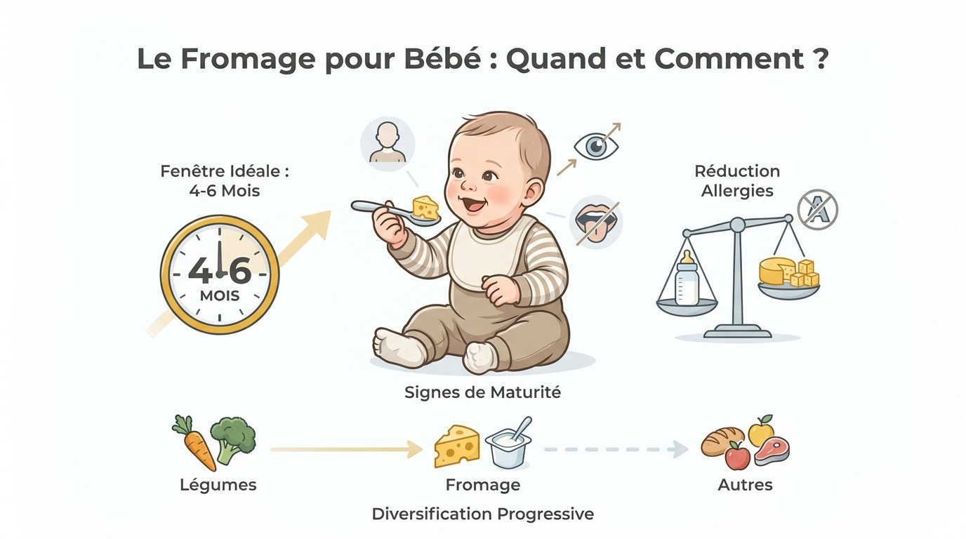 Guide visuel de l'introduction du fromage pour bébé selon son âge