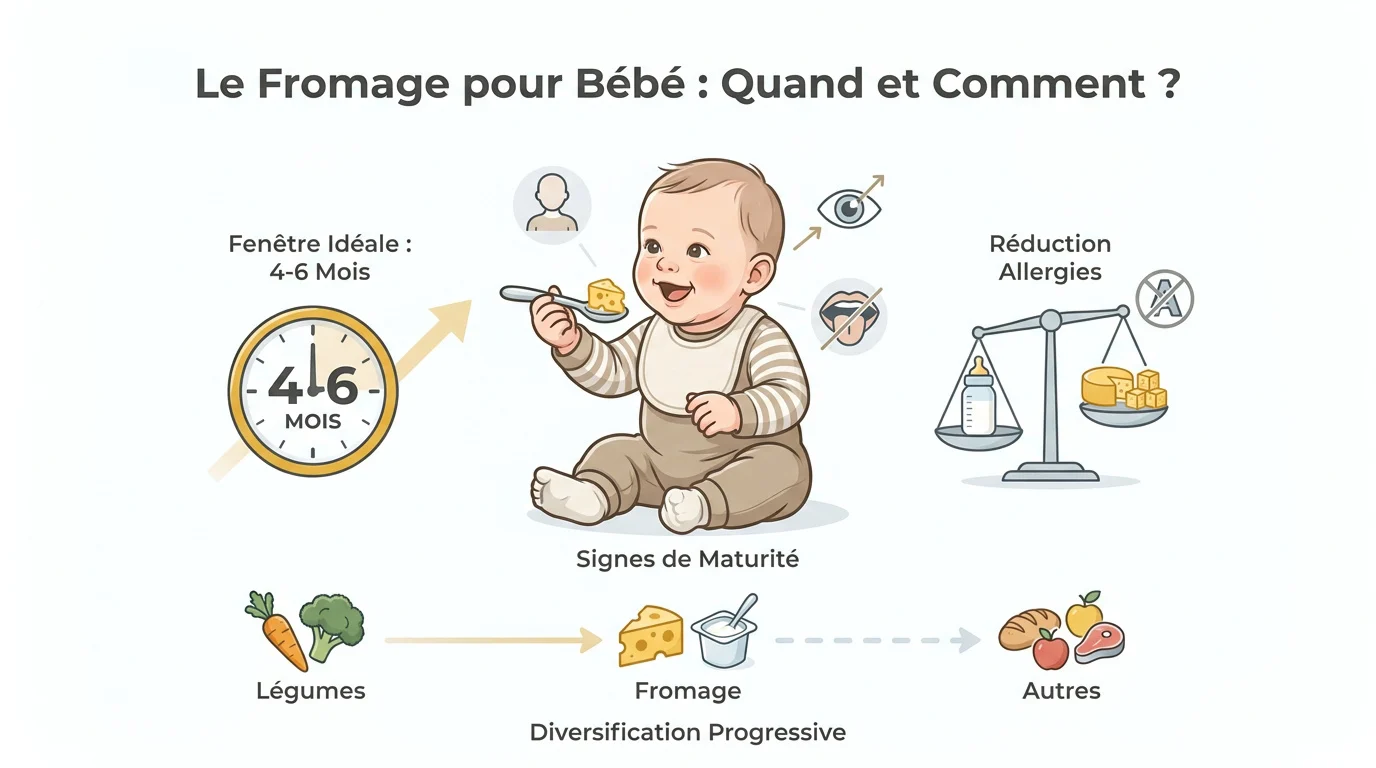 Guide visuel de l'introduction du fromage pour bébé selon son âge