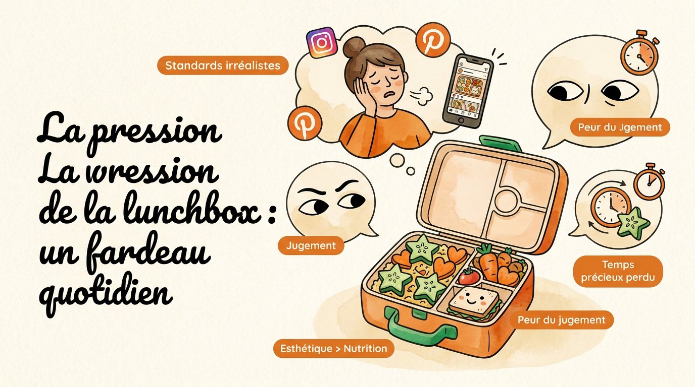 Parent préparant une lunchbox décorée avec des emporte-pièces pour son enfant