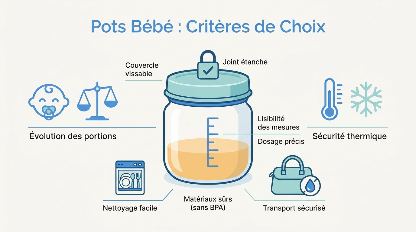 Pots bébé hermétiques et gradués