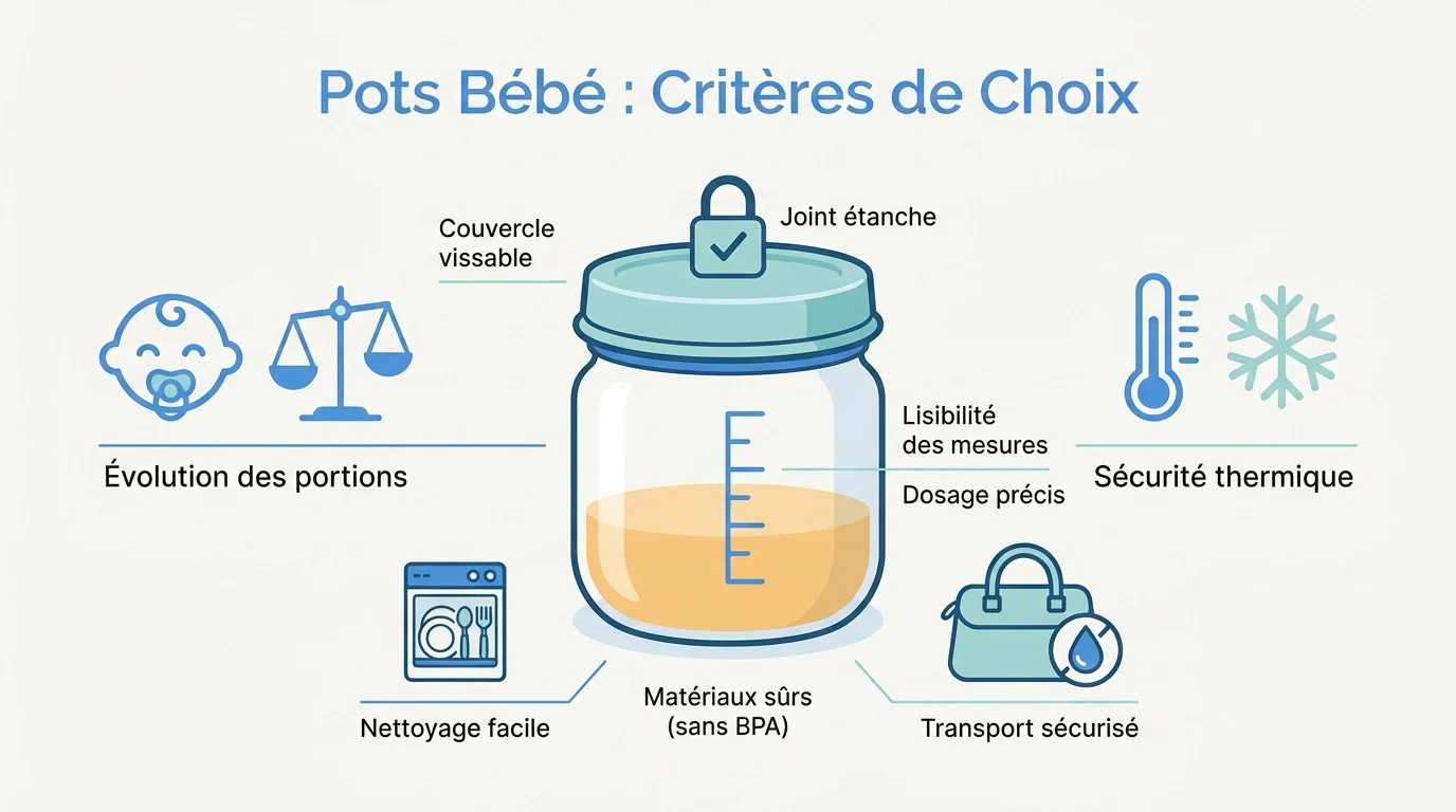 Pots bébé hermétiques et gradués