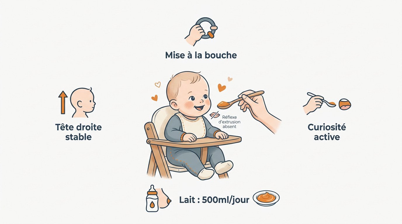 Repères visuels pour l'introduction alimentaire du bébé selon son âge