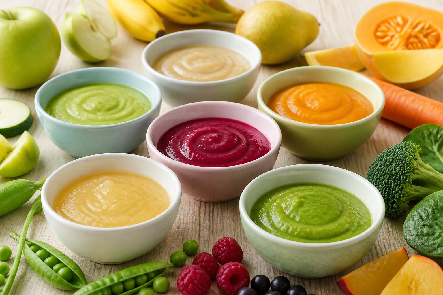 variete de purees de fruits et legumes pour bebe Calendrier d'introduction et prévention des allergies