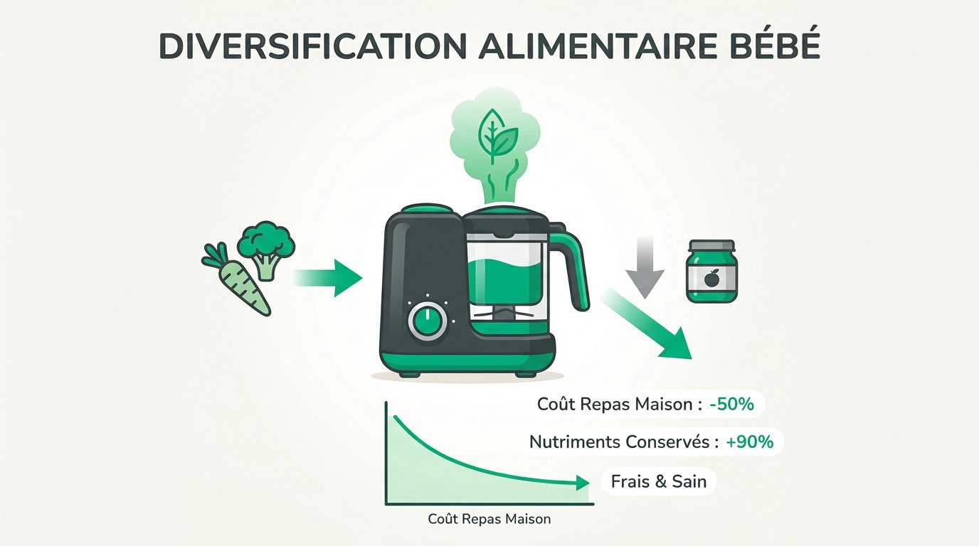 Robot cuiseur pour diversification alimentaire saine