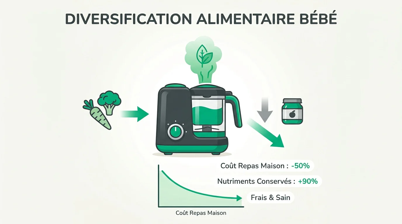 Robot cuiseur pour diversification alimentaire saine