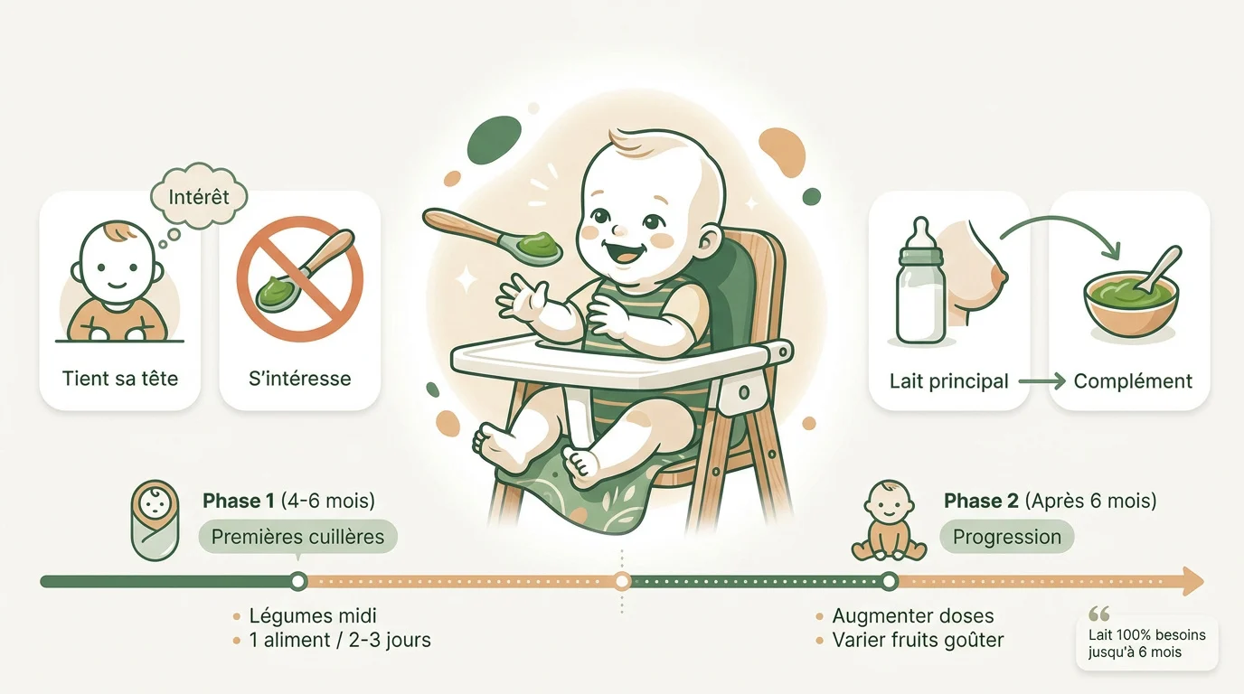 guide de diversification alimentaire bebe Tableau récapitulatif des étapes de la diversification alimentaire pour bébé