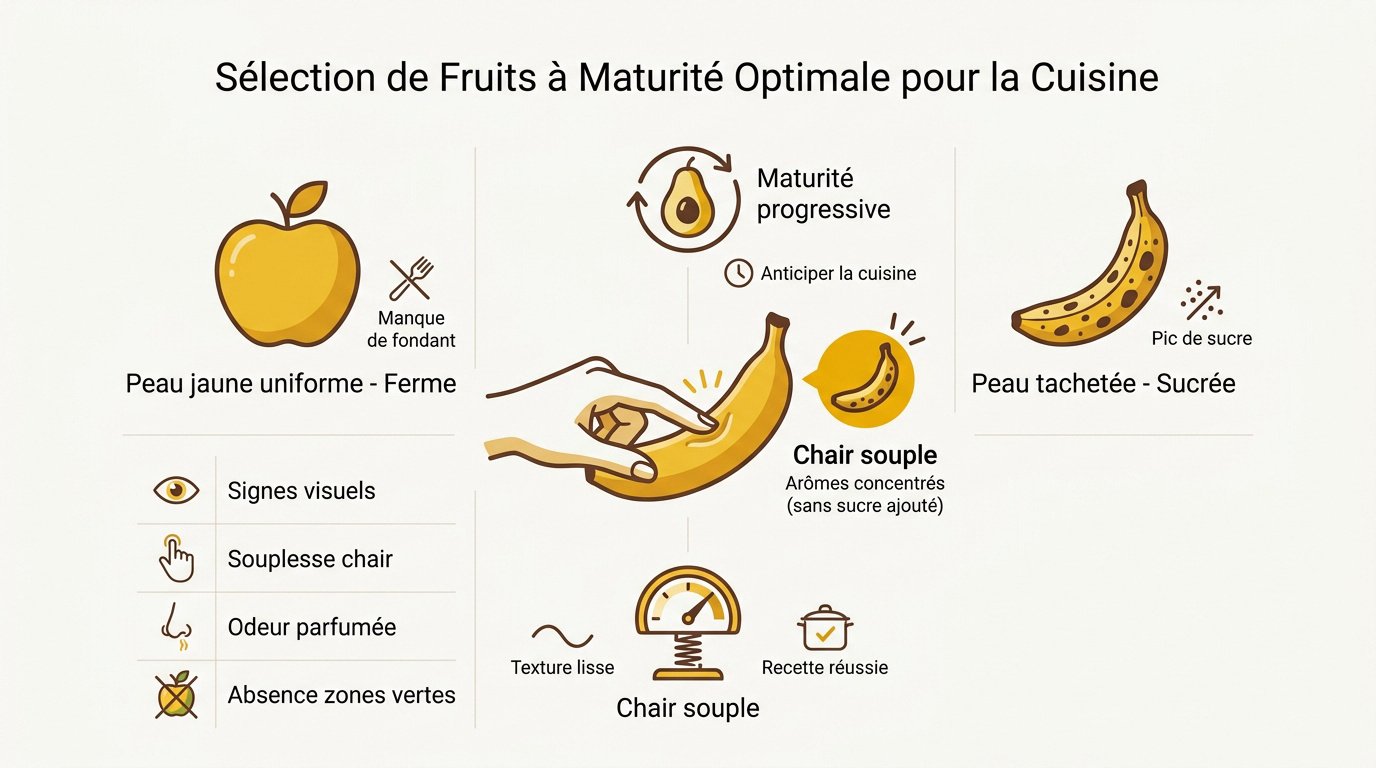 Guide visuel pour choisir des bananes mûres selon la couleur de la peau