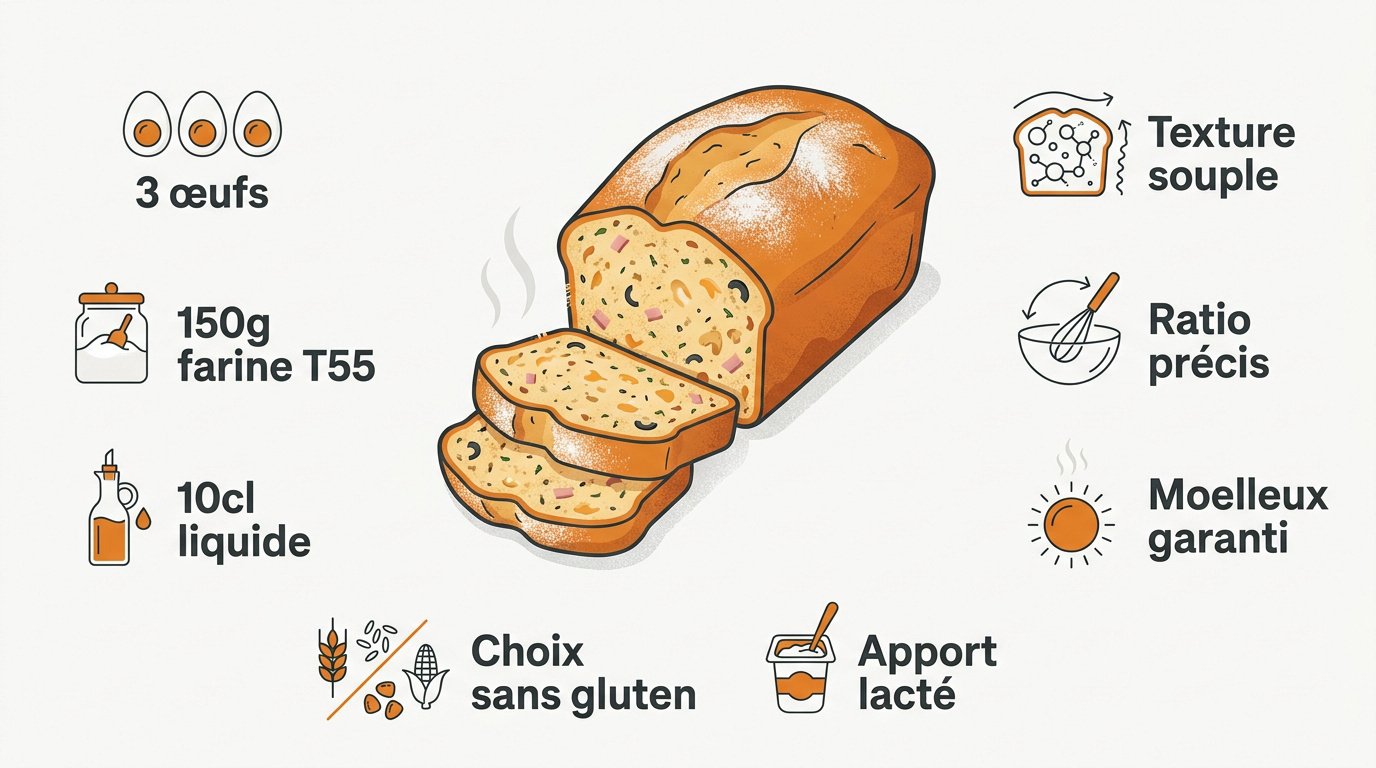 Infographie sur la préparation d'un cake salé