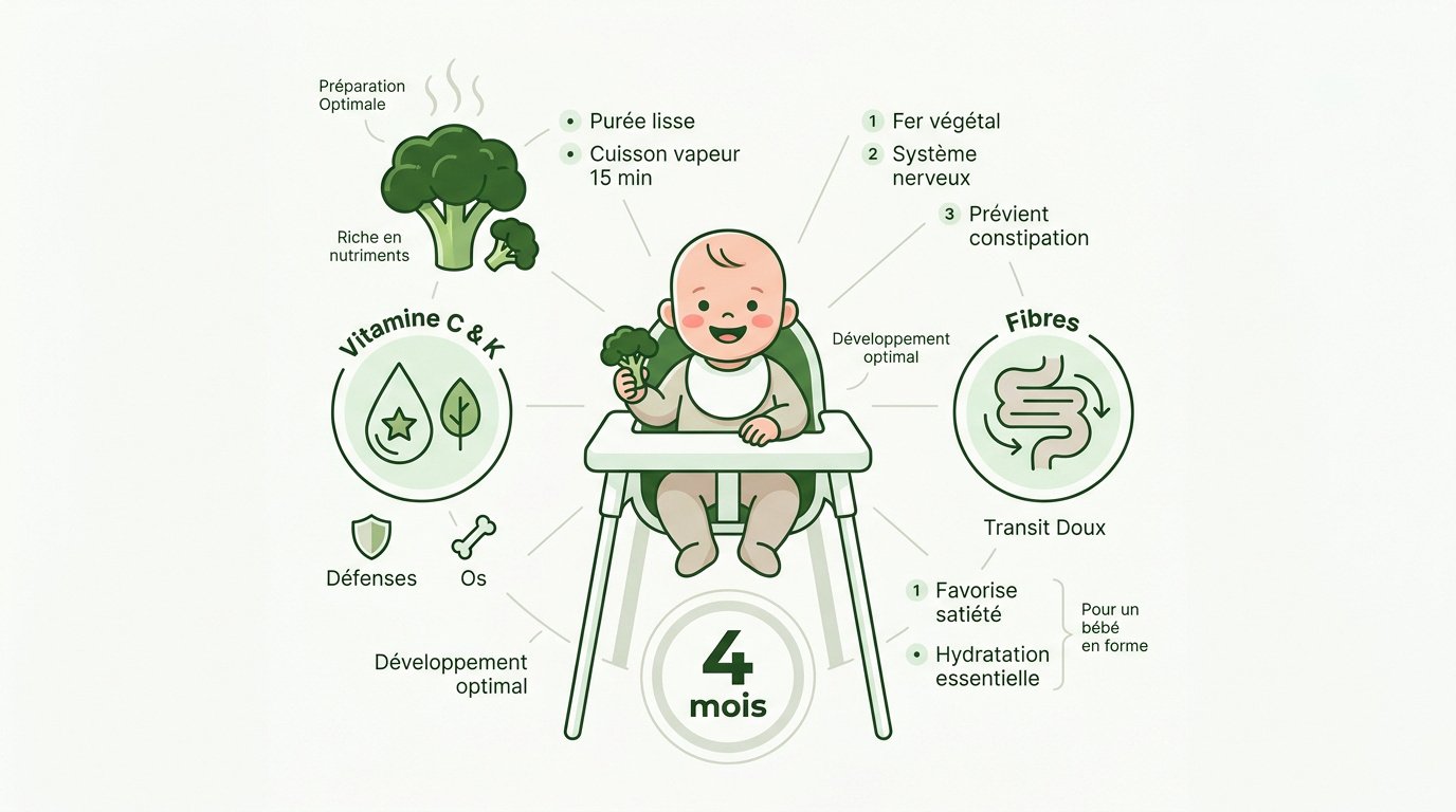 Purée de brocoli lisse pour bébé