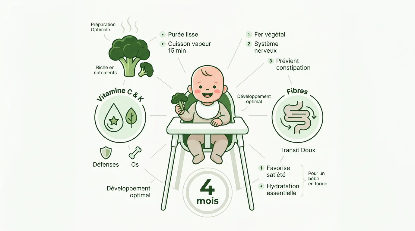 Purée de brocoli lisse pour bébé